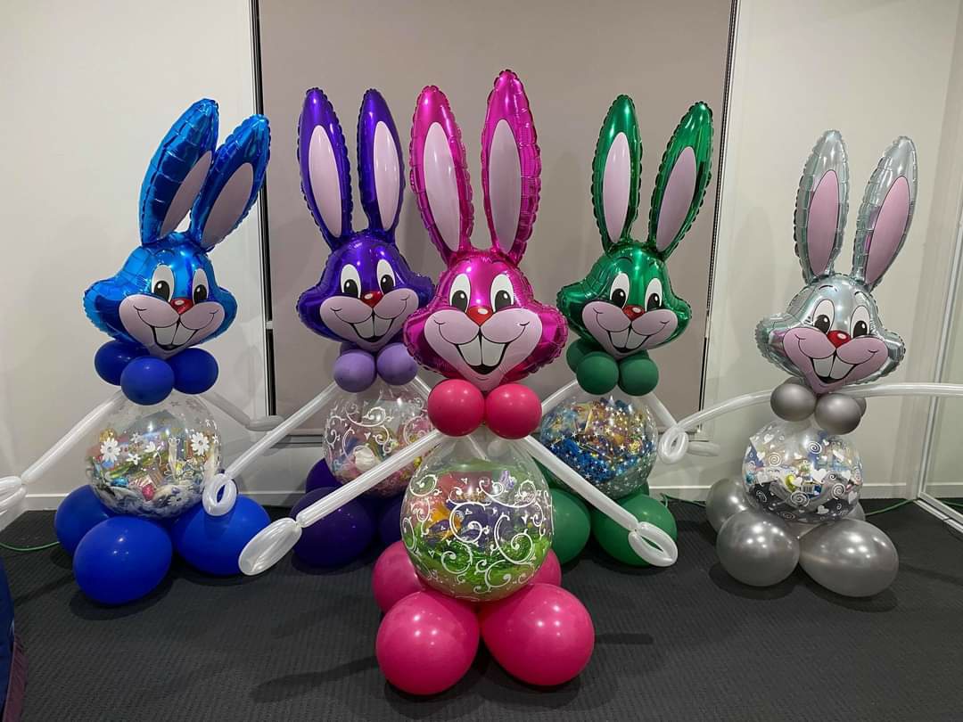 Giant Bunny Balloon Head Balloon with Small balloons in stomach